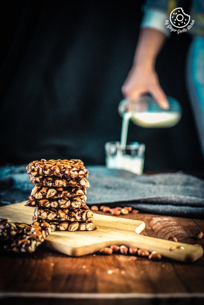 Peanut Chikki Recipe - Peanut Brittle | | mygingergarlickitchen.com/ @anupama_dreams