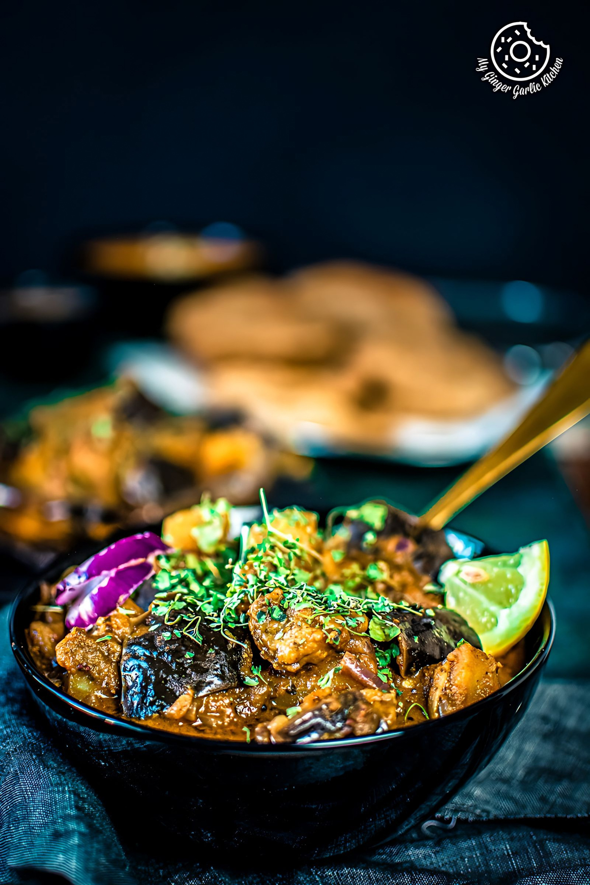 Aloo Baingan - Potato Eggplant (Cooker + Instant Pot)