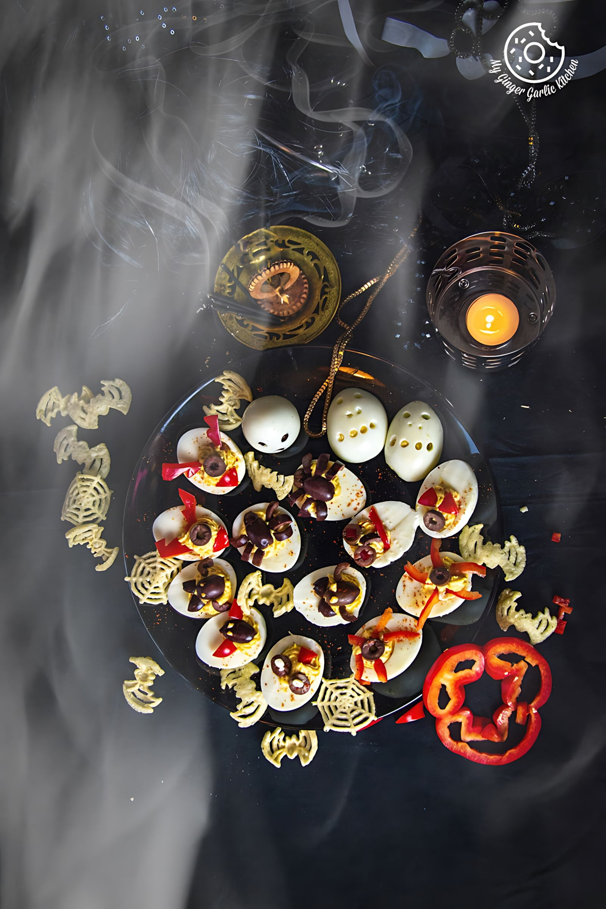 7 Halloween Deviled Egg Ideas + Halloween Ghost Egg