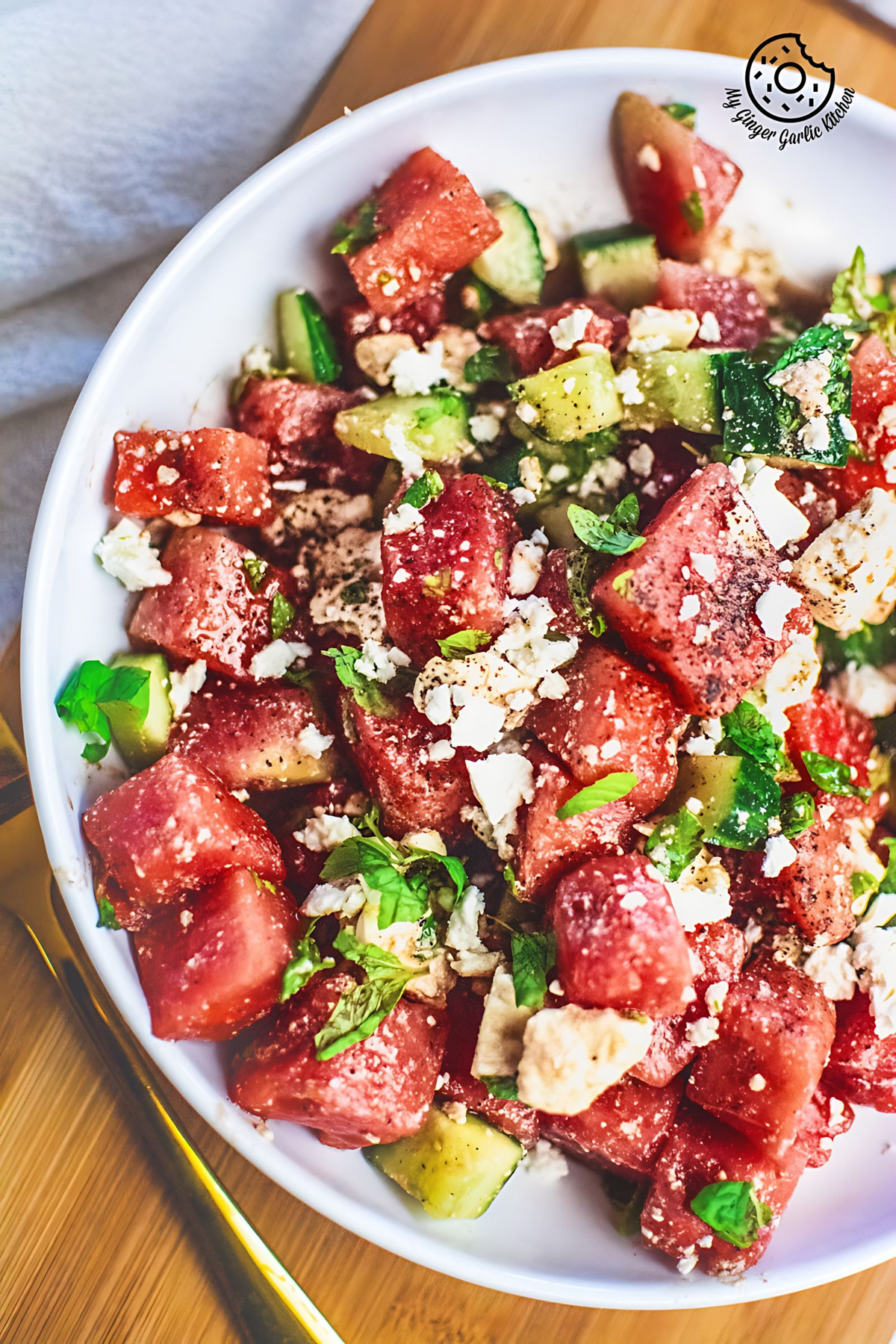 Image of Watermelon Cucumber Feta Salad