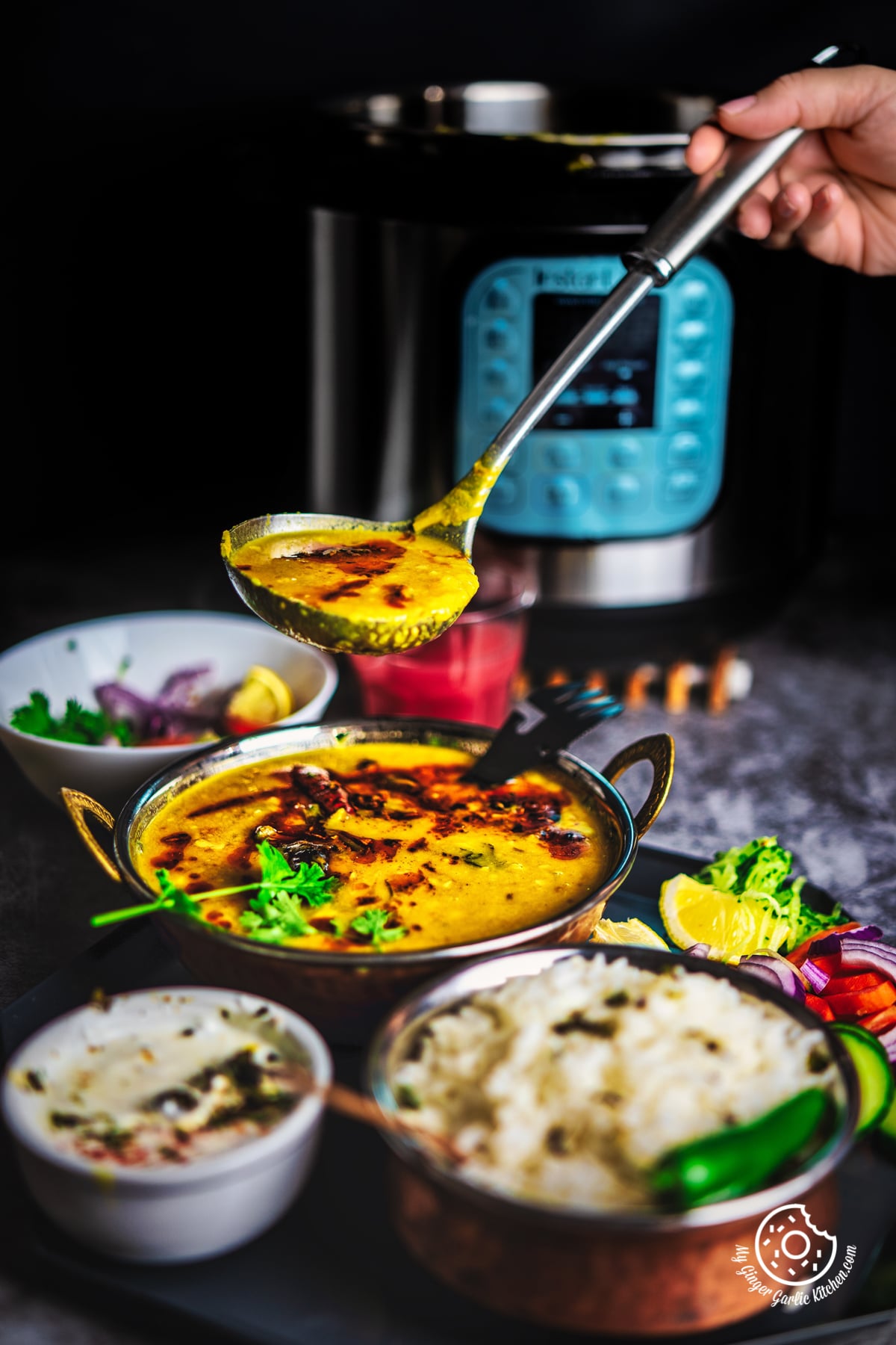 Toor Dal Tadka (Instant Pot + Pressure Cooker)