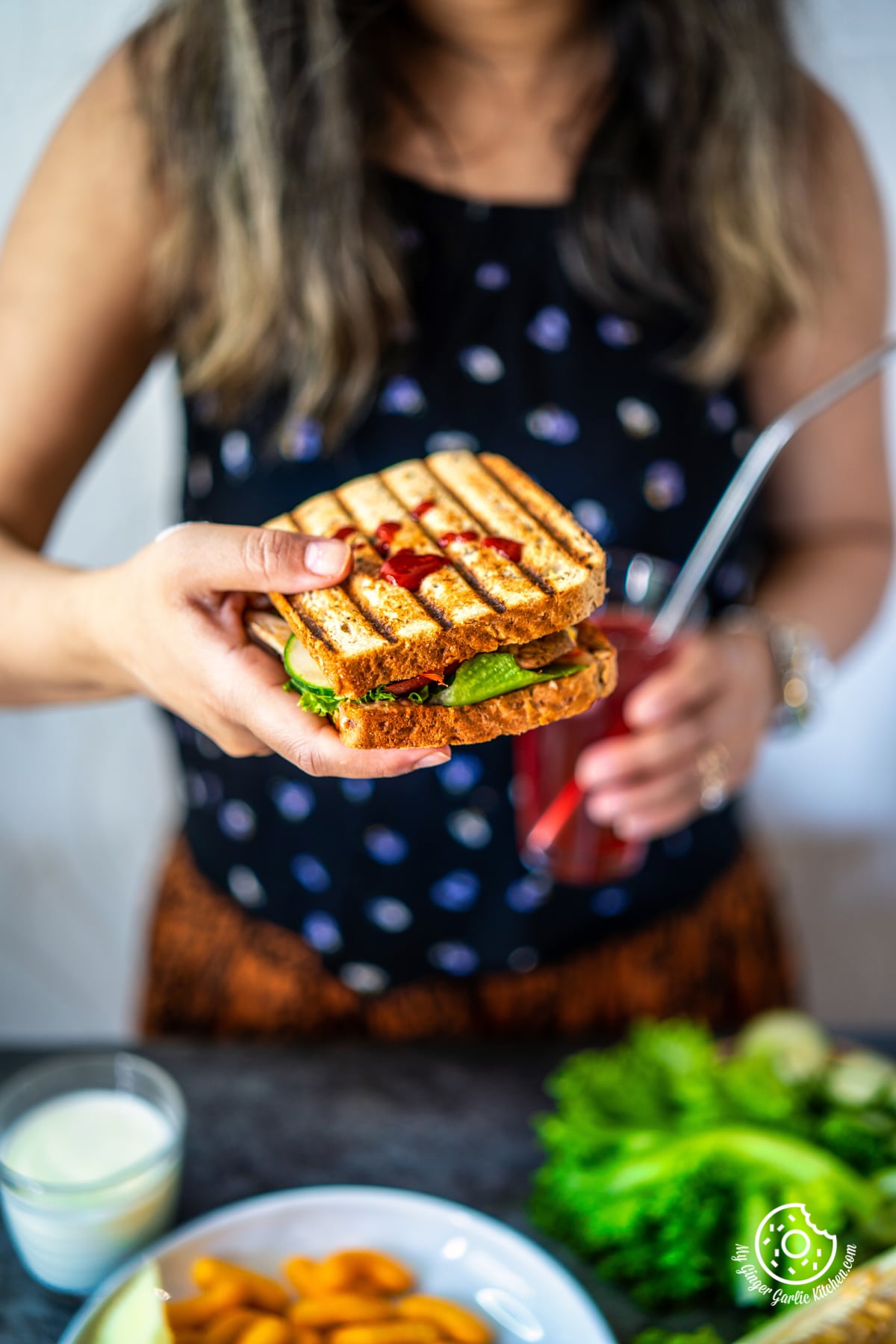 Peanut Butter and Veggie Grilled Cheese Sandwich