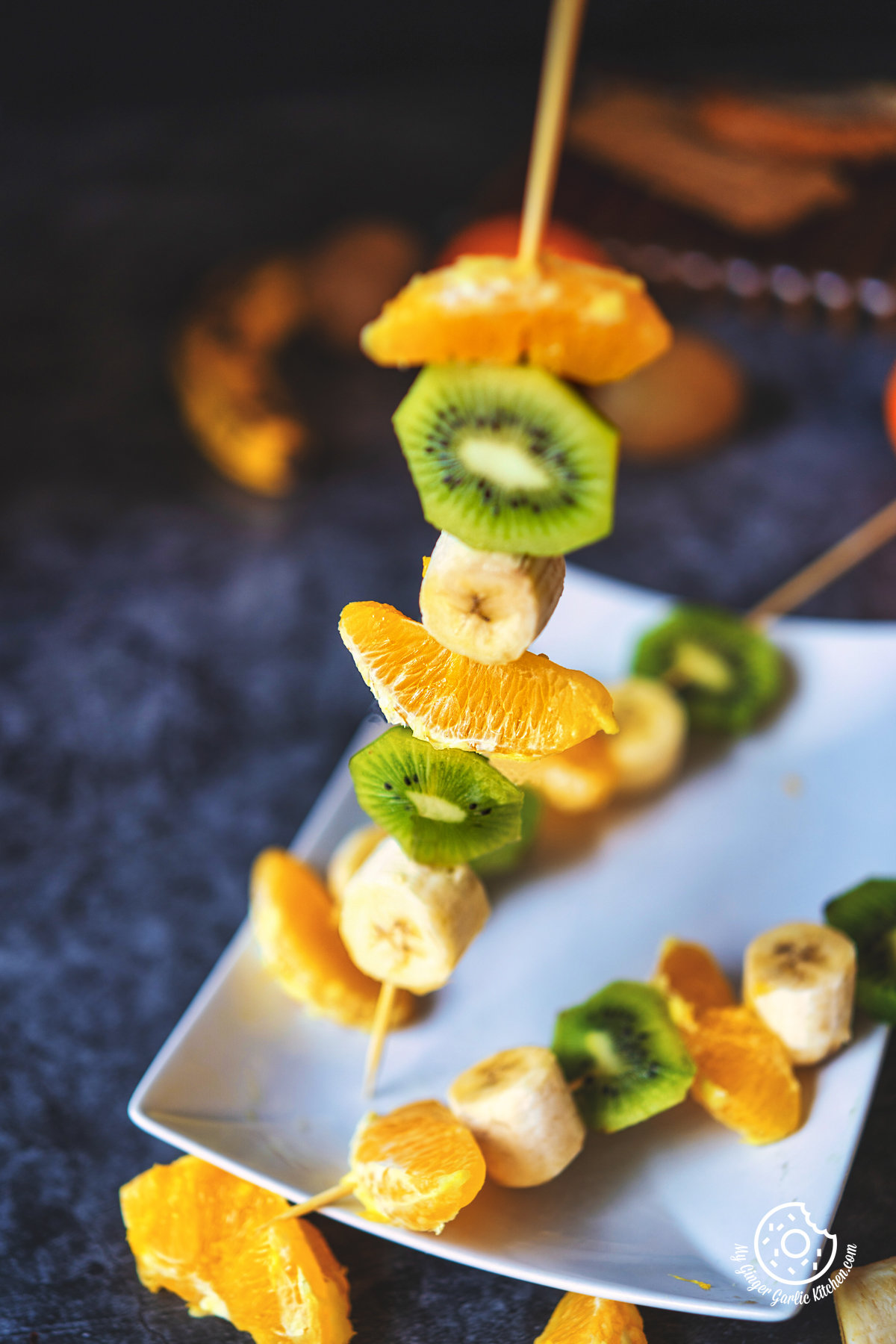 Tri Colour Fruit Skewers