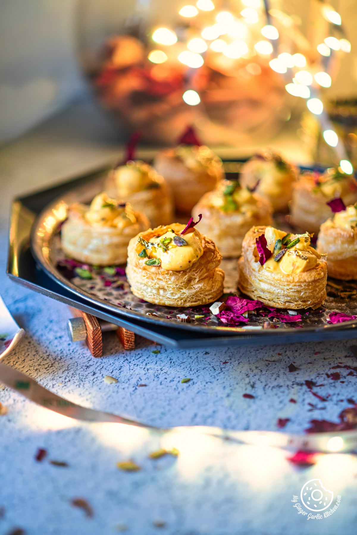 Shrikhand Puff Pastry Cups