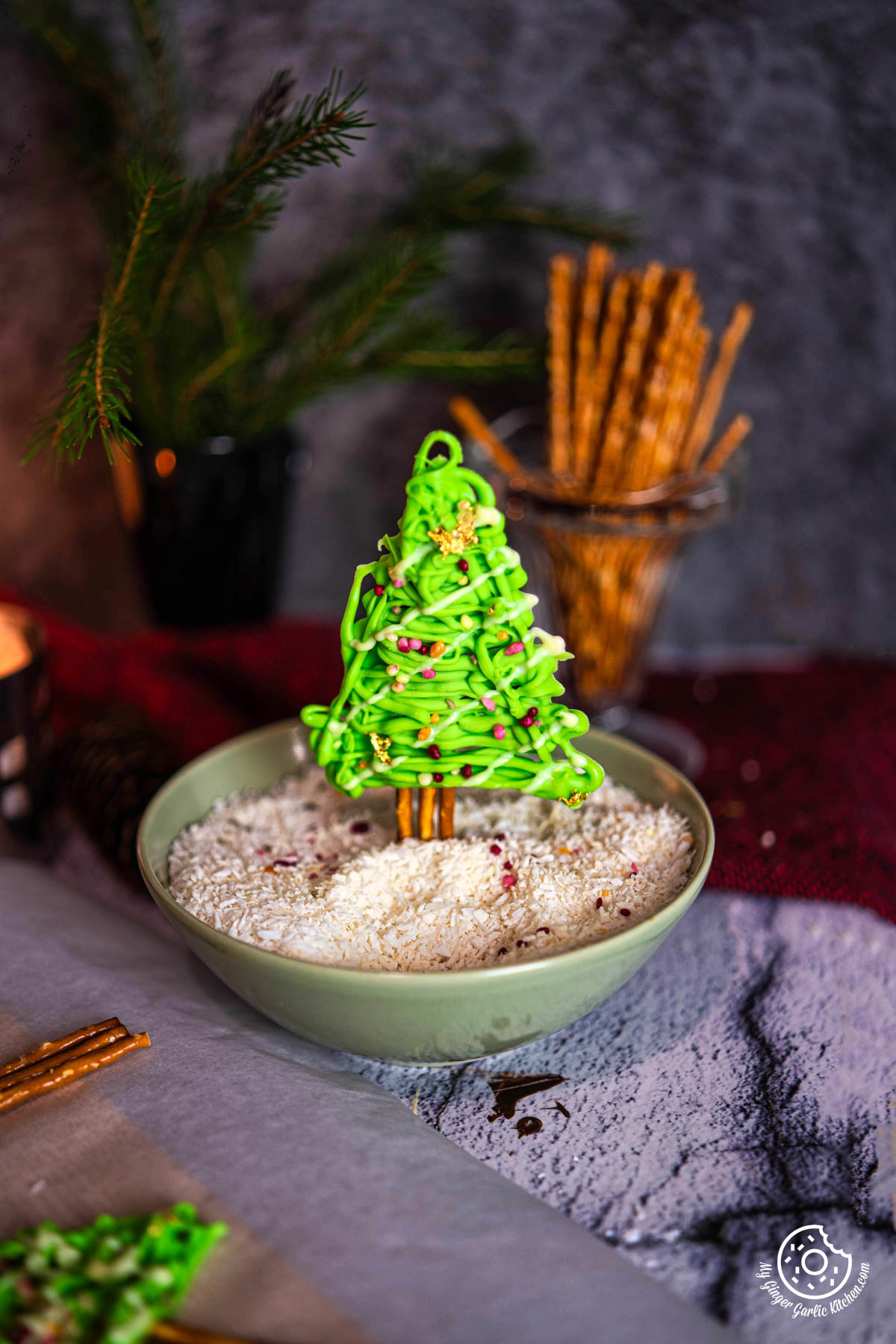 Image of Chocolate Pretzel Christmas Tree