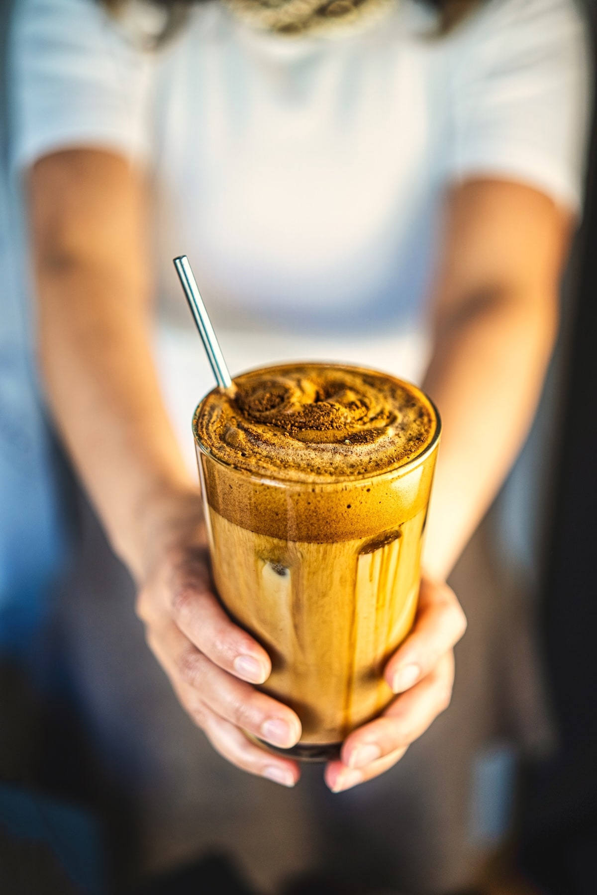 Iced Oat Latte with Dalgona Coffee