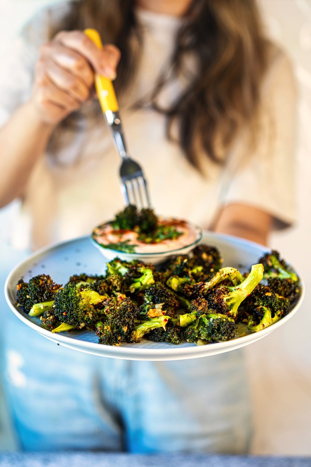 Crispy Chili Garlic Air Fryer Broccoli