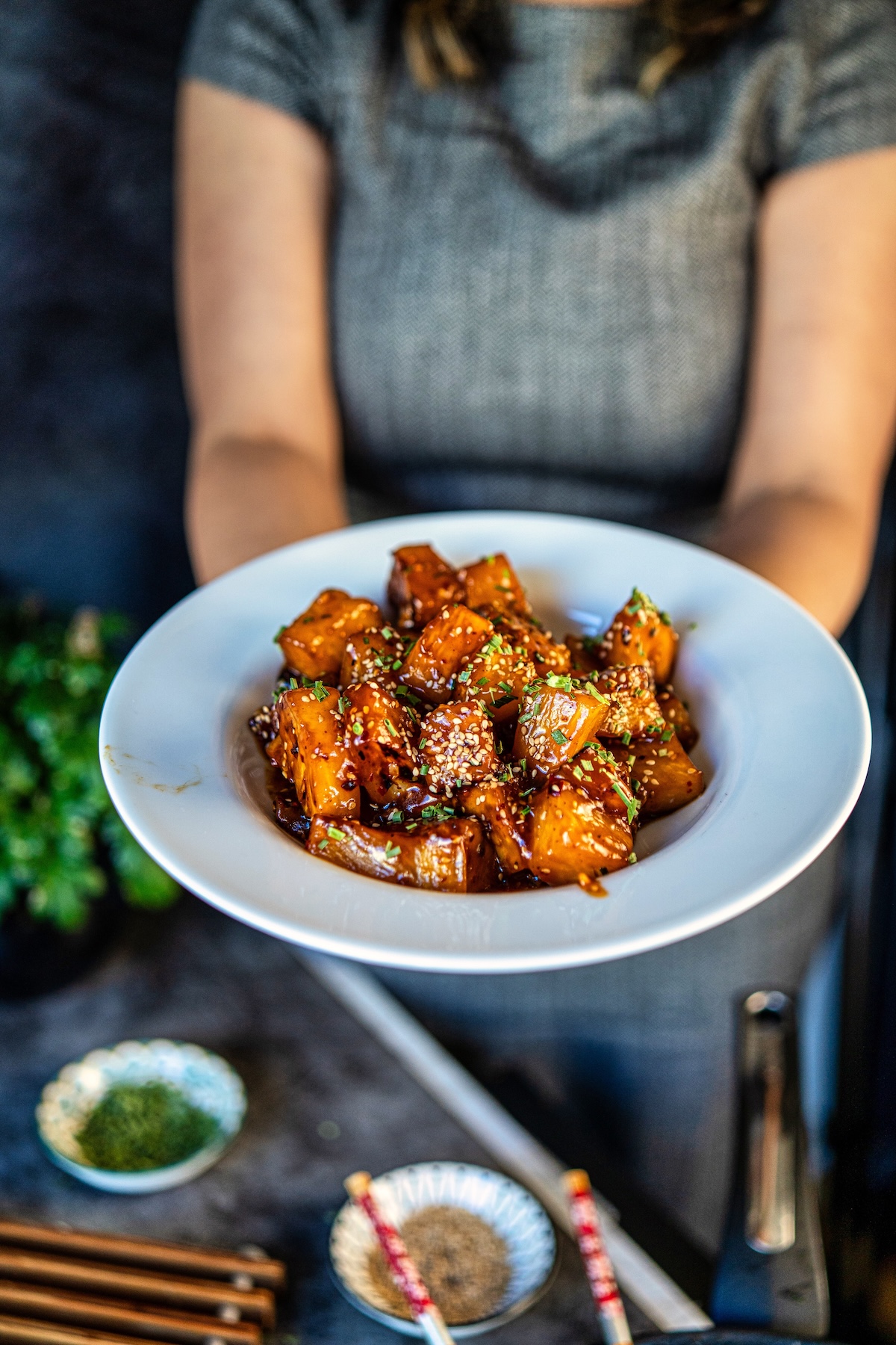 Sticky Chili Garlic Pineapple (Sweet & Spicy)