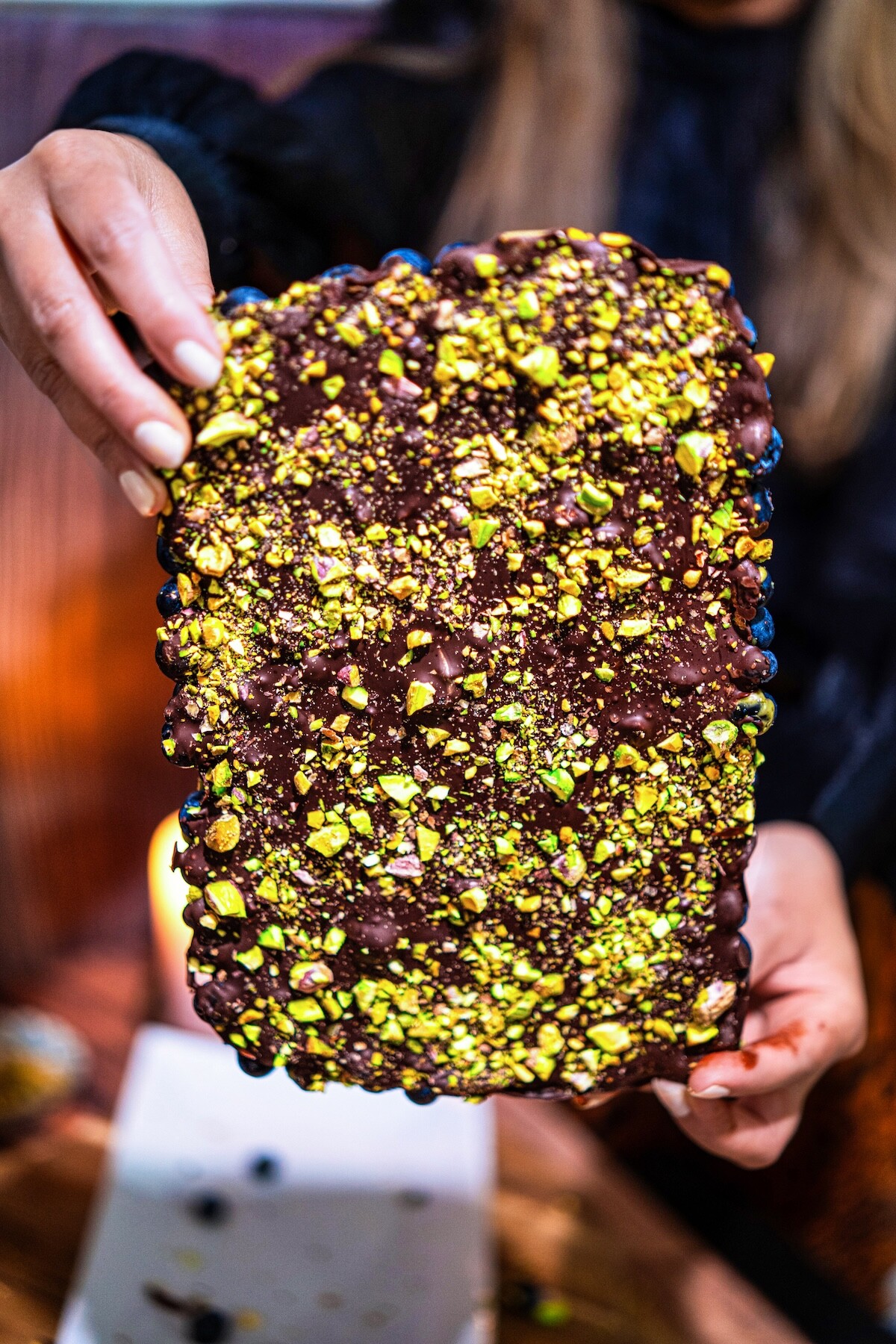 Blueberry Pistachio Chocolate Bark