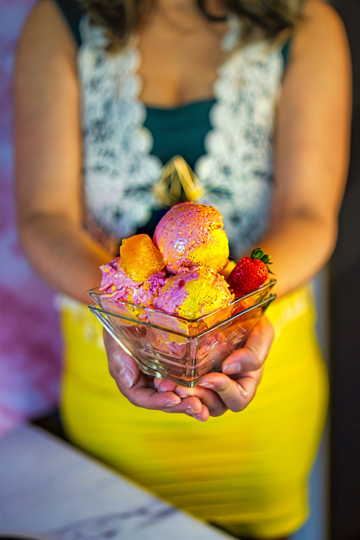 Vegan Strawberry Mango Ice Cream