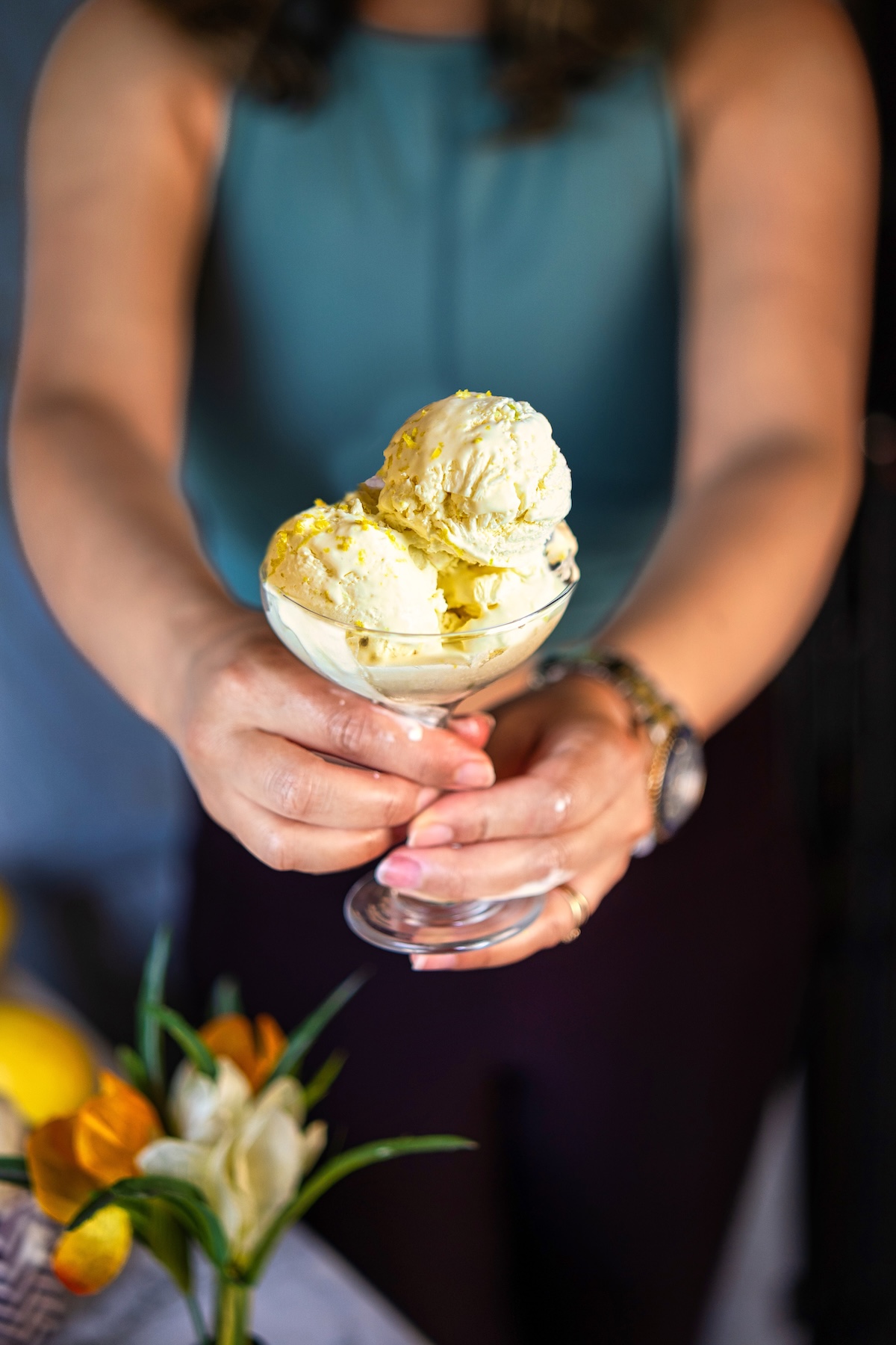 3 Ingredient Lemon Ice Cream (No Churn)